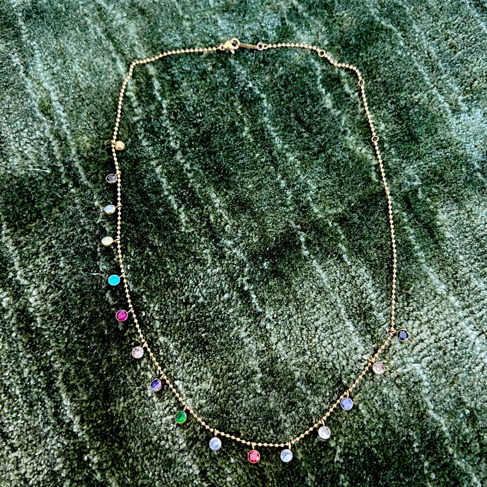 Rainbow stone necklace (18k gold plated)